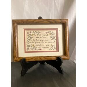 Perfect Pleasures brand wood Framed Wall Art "A True Friend..." 6 X 8 EUC